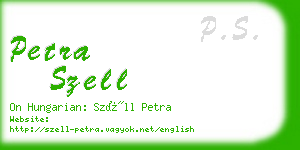 petra szell business card